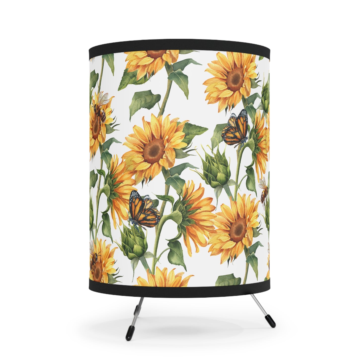 Sunflower Tripod Lamp with High-Res Printed Shade, US\CA plug