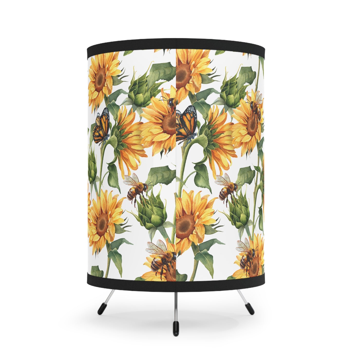 Sunflower Tripod Lamp with High-Res Printed Shade, US\CA plug