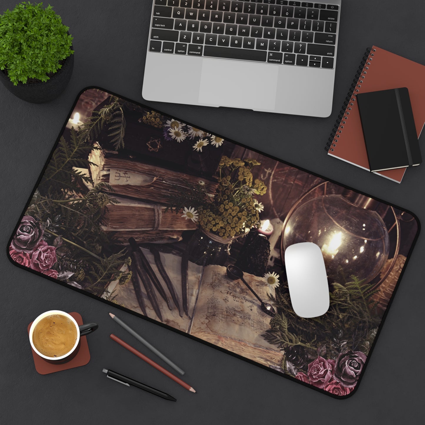 Elegant Witch Desk Mat - Enchanted Desk Mat - Spooky Desk Mat