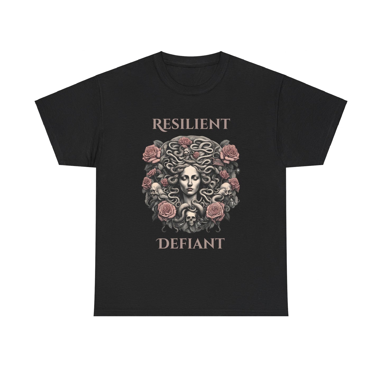 Resilient Defiant - Medusa Inspired Women's T-Shirt - Embrace Your Power with the Resilient Defiant Tee