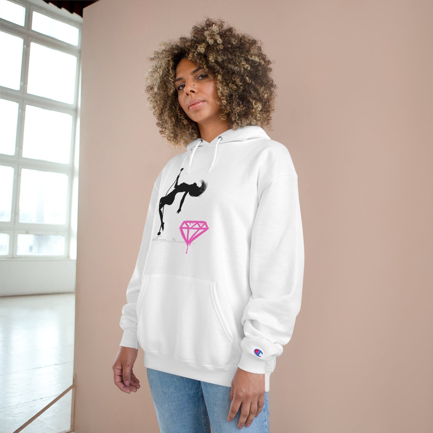 No Rules Hoodie - Silhouette Dancer and Pink Diamond - NSFW hooded sweatshirt