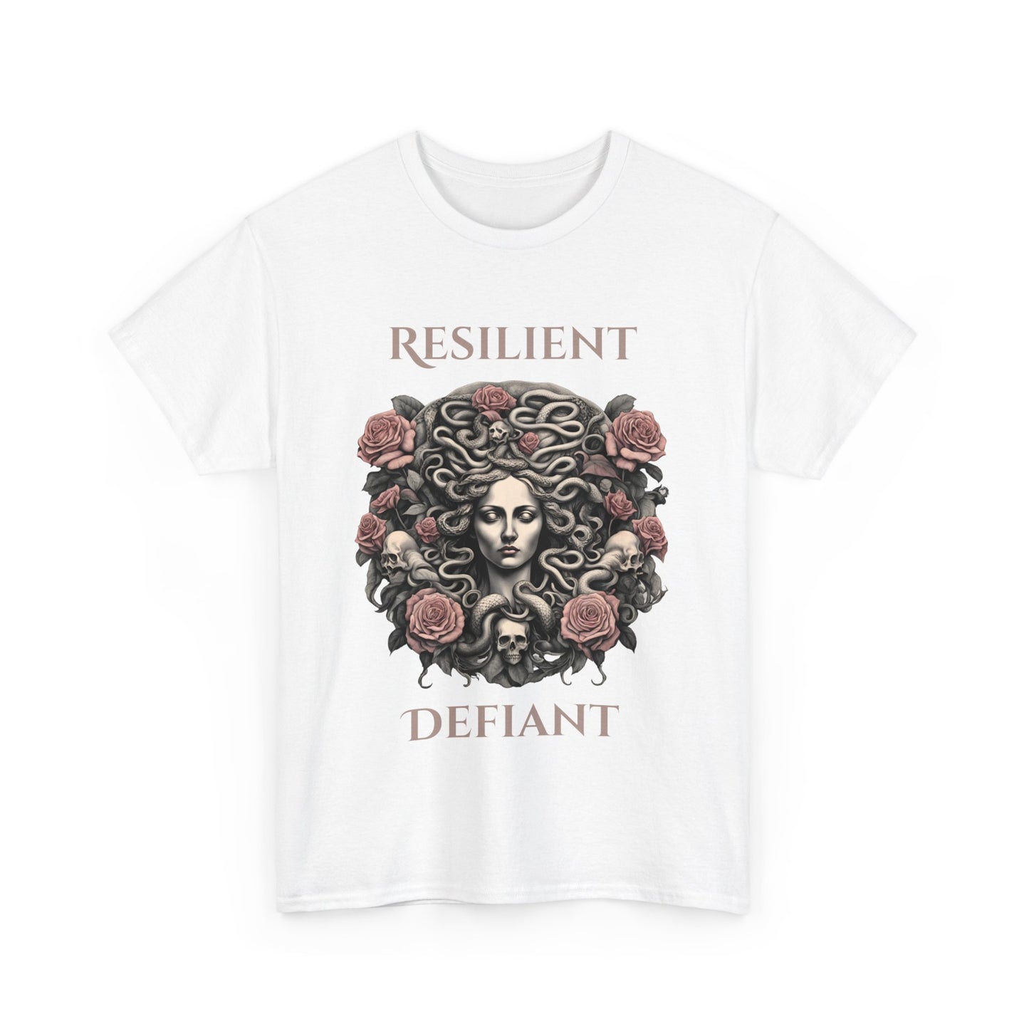 Resilient Defiant - Medusa Inspired Women's T-Shirt - Embrace Your Power with the Resilient Defiant Tee