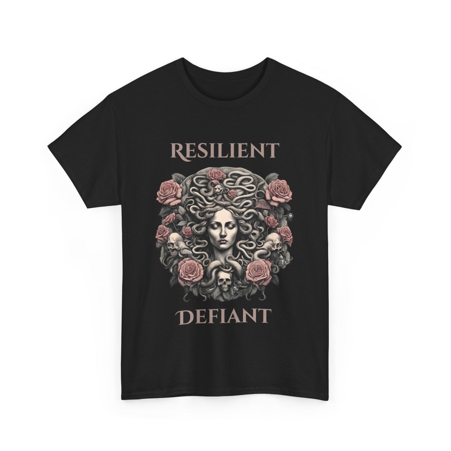 Resilient Defiant - Medusa Inspired Women's T-Shirt - Embrace Your Power with the Resilient Defiant Tee