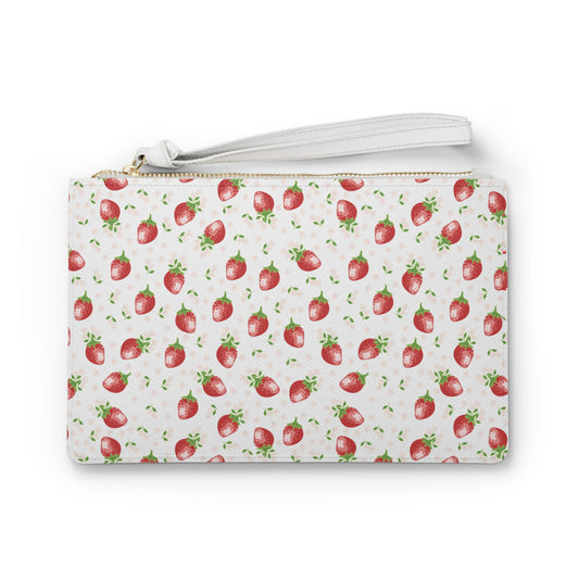 Strawberry Wristlet - Strawberry Clutch Bag - 9.5'' X 6.6''