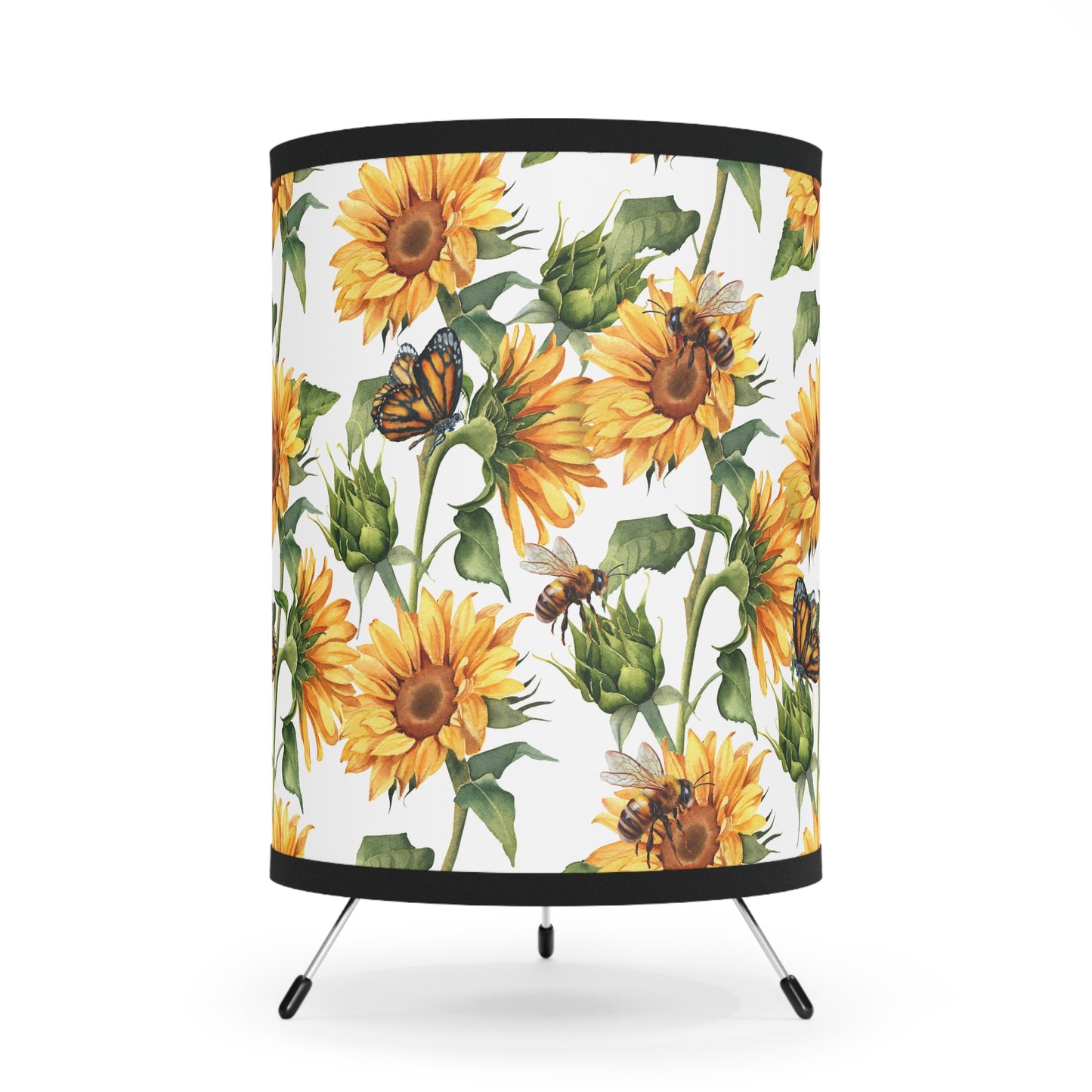 Sunflower Tripod Lamp with High-Res Printed Shade, US\CA plug