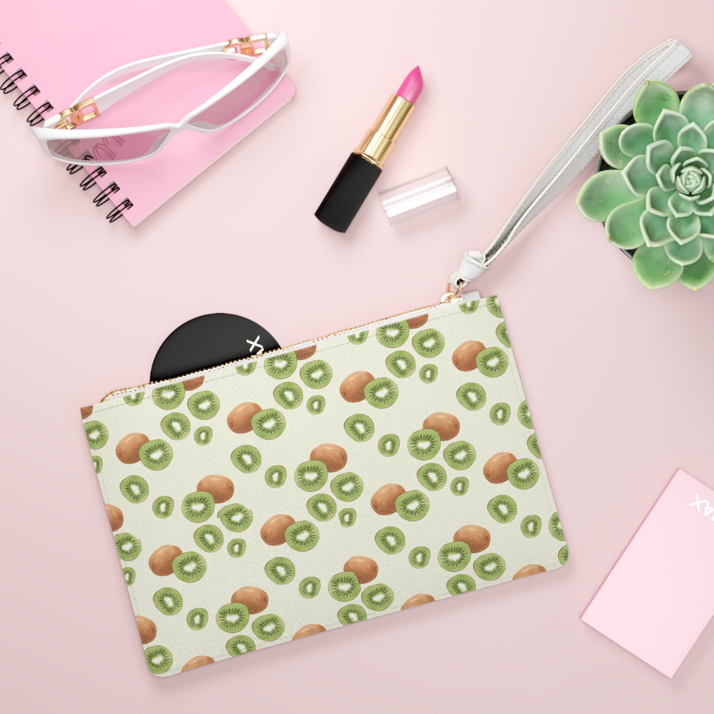 Kiwi Wristlet - Kiwi Clutch Bag - 9.5'' x 6.6''