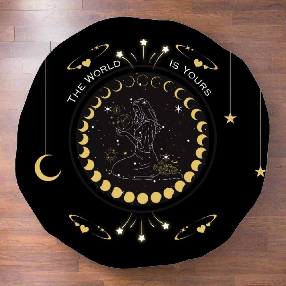 Celestial Embrace Round Floor Pillow (30" X 30") - GV by Good Vibes