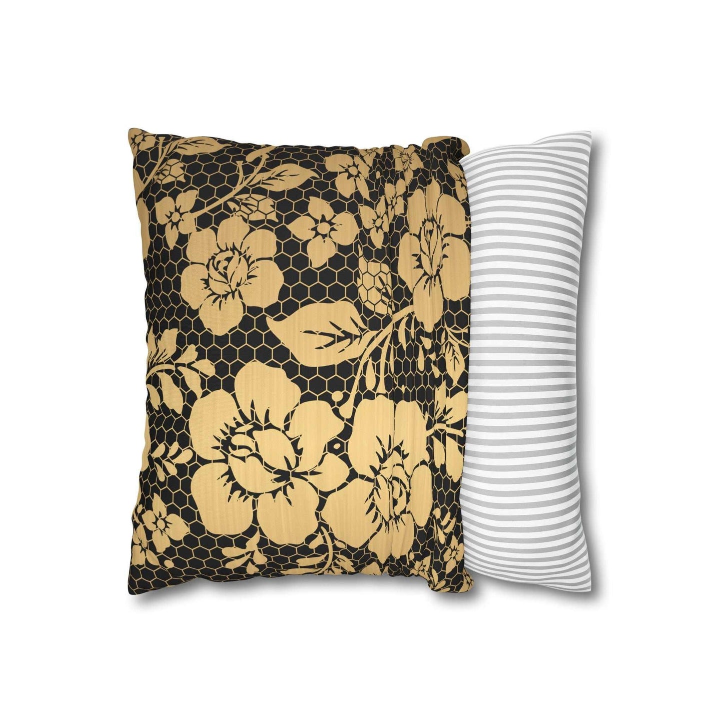 Elegant Golden Floral Pillowcase - GV by Good Vibes