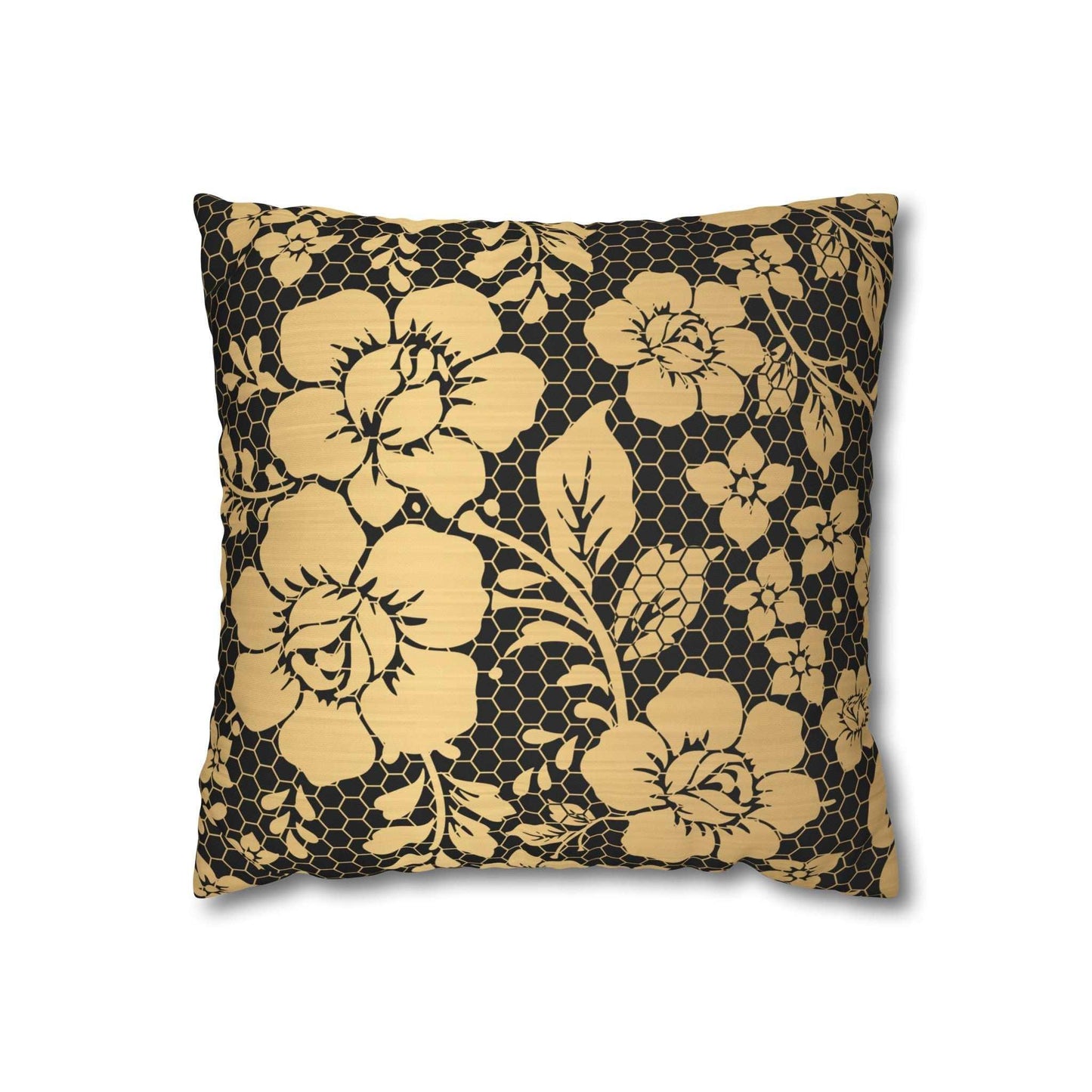 Elegant Golden Floral Pillowcase - GV by Good Vibes