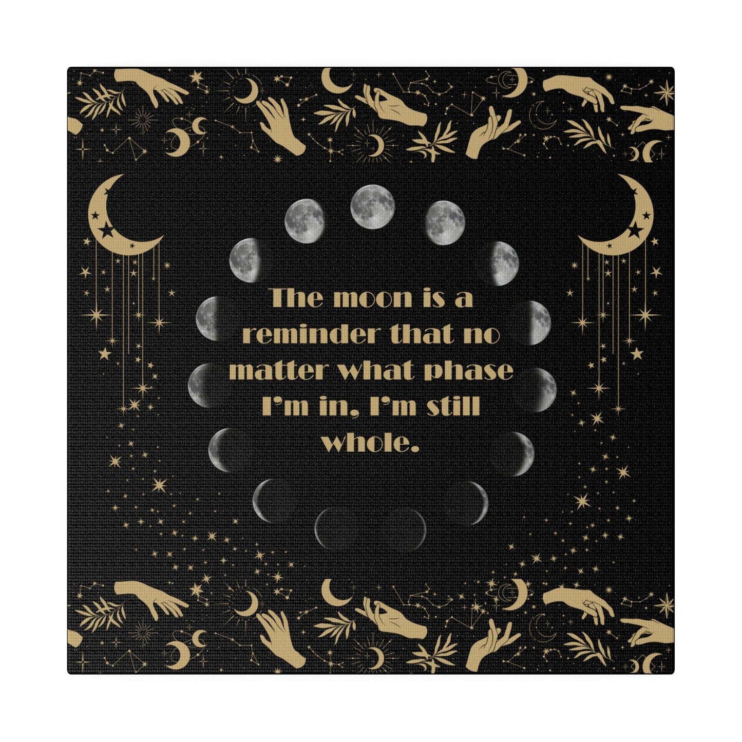 Enchanting Moon Phase Canvas – Embrace Your Celestial Wholeness - GV by Good Vibes