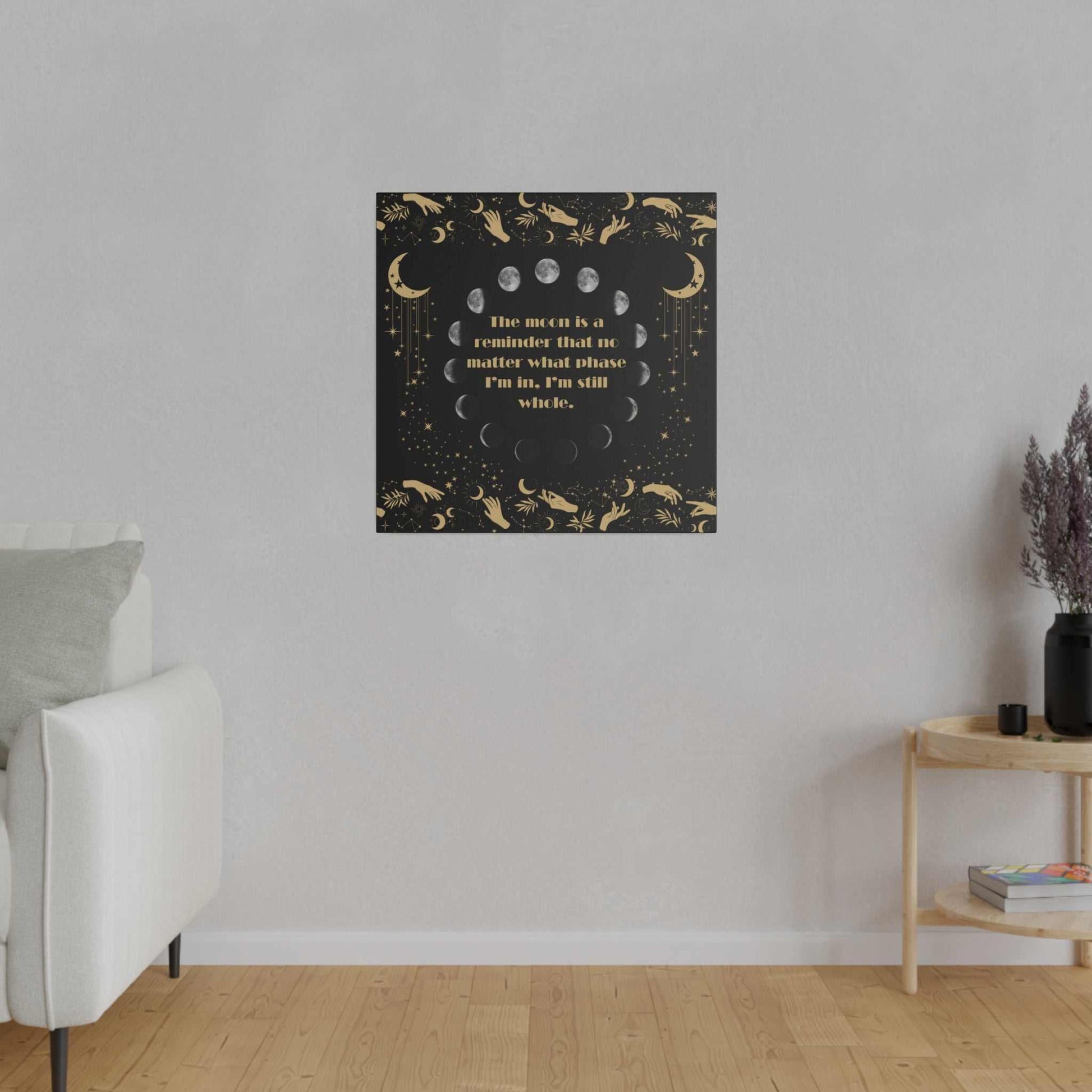 Enchanting Moon Phase Canvas – Embrace Your Celestial Wholeness - GV by Good Vibes