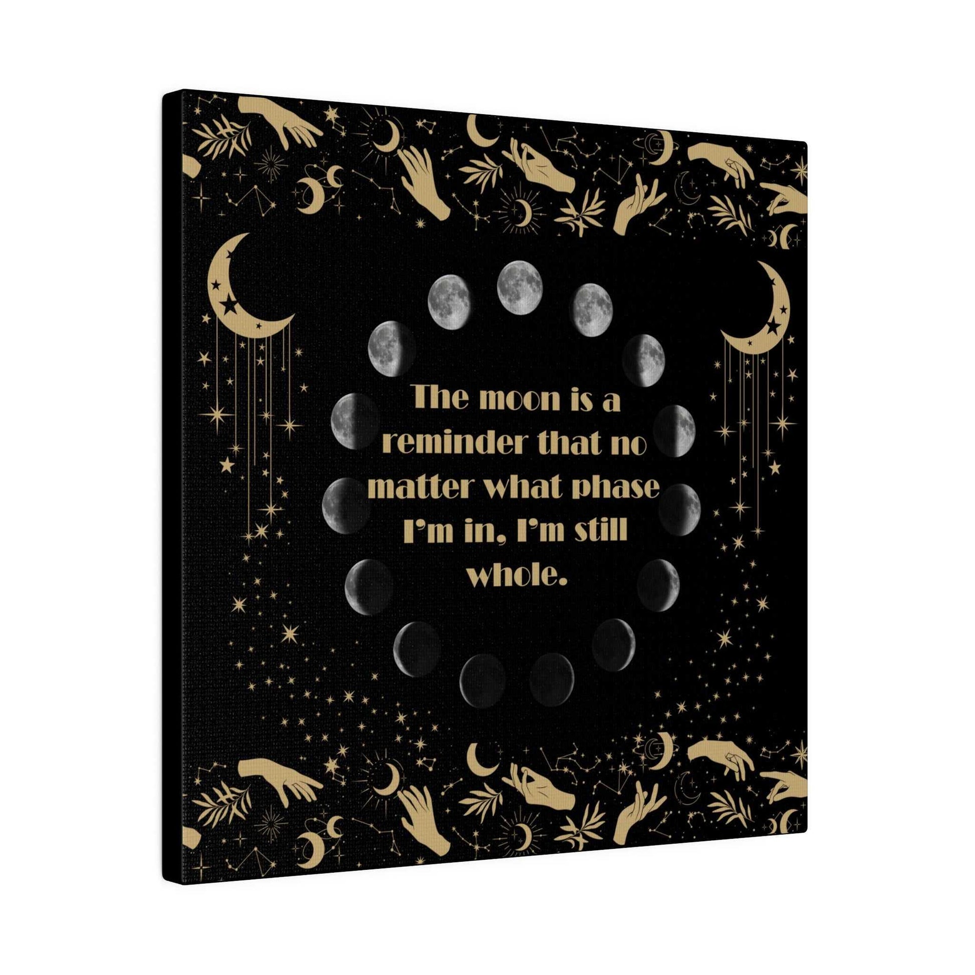 Enchanting Moon Phase Canvas – Embrace Your Celestial Wholeness - GV by Good Vibes