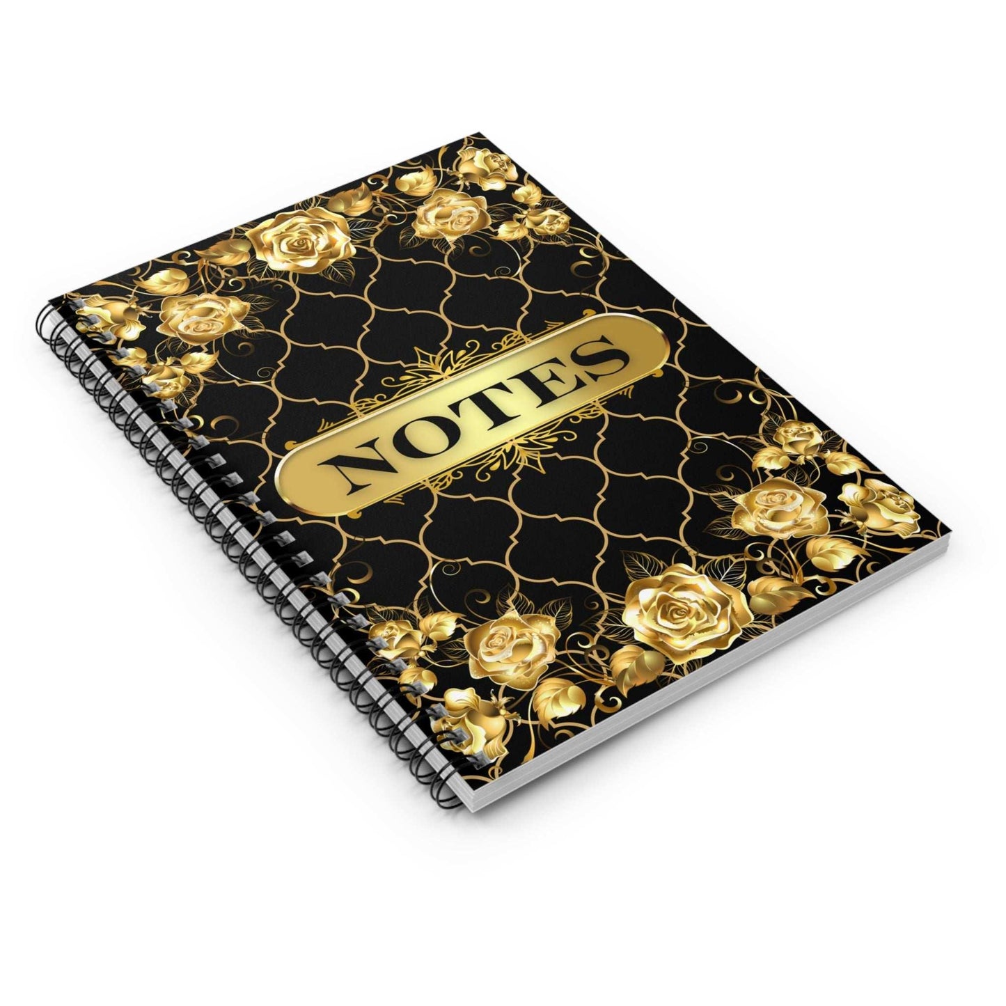 Golden Flower Design 'Notes' Spiral Notebook - GV by Good Vibes