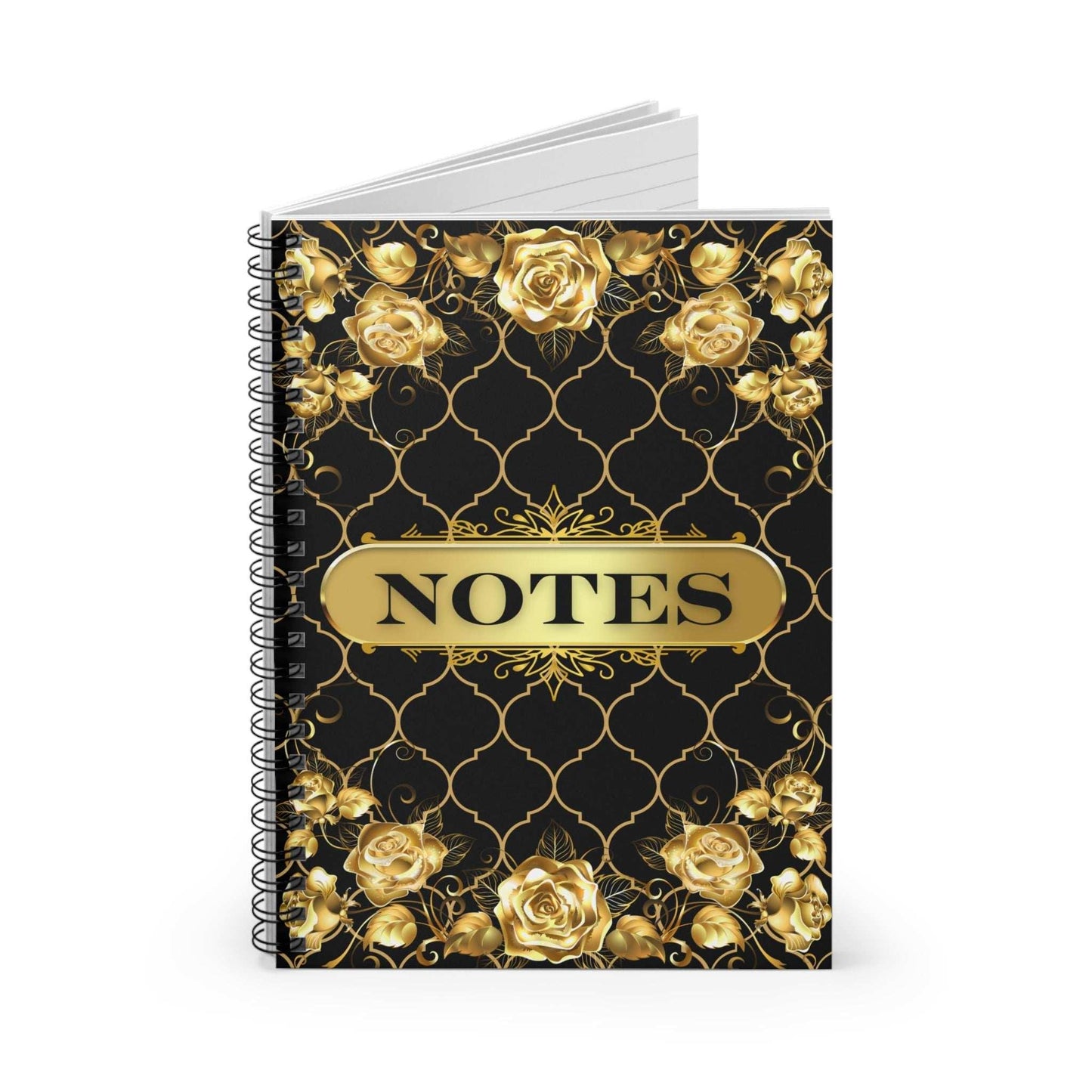 Golden Flower Design 'Notes' Spiral Notebook - GV by Good Vibes