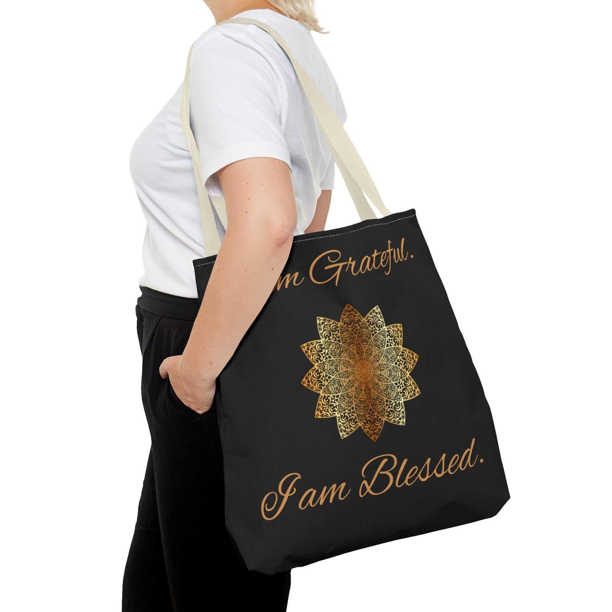 I Am Grateful, I Am Blessed Tote Bag - GV by Good Vibes