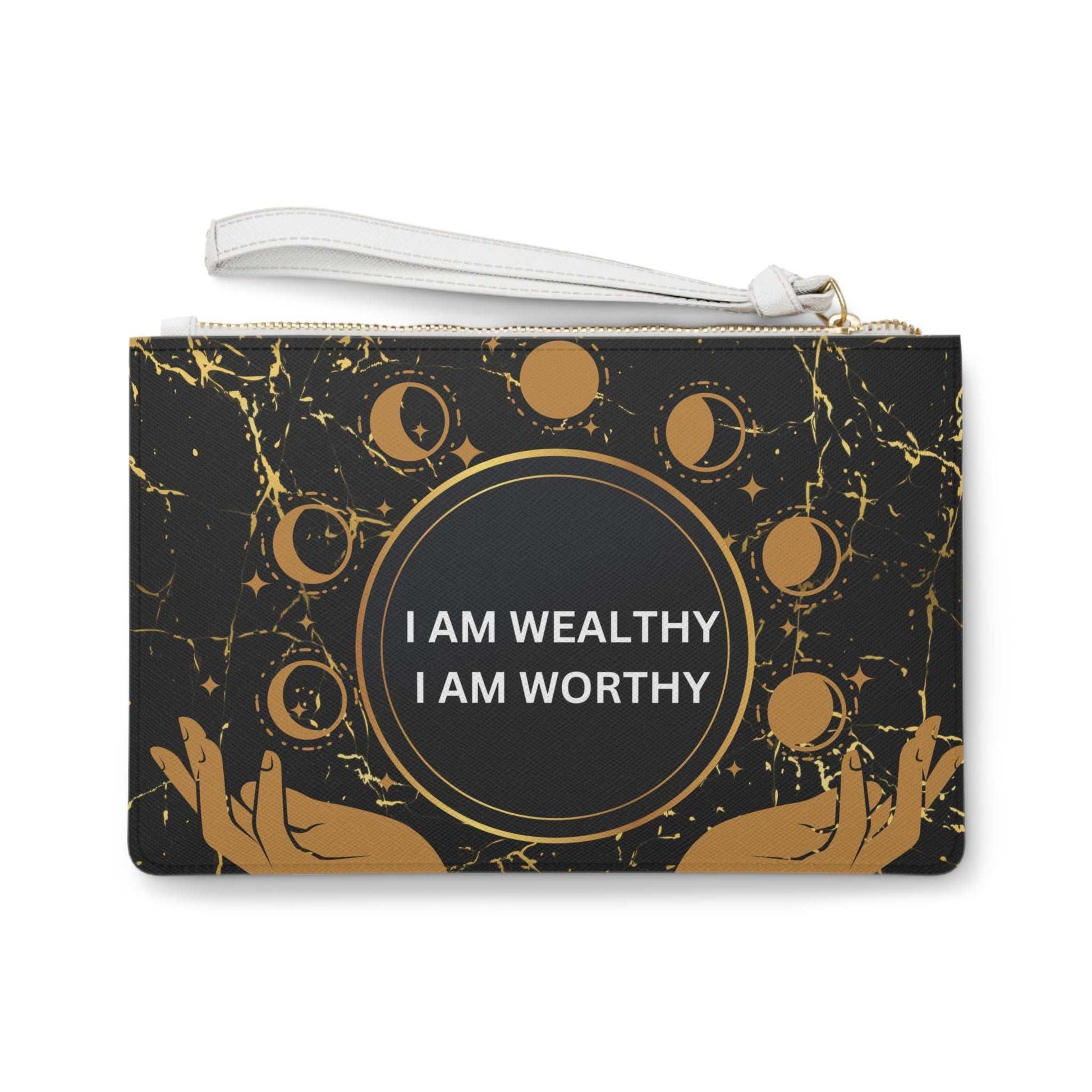 I Believe, I Receive Clutch - I Am Wealthy, I Am Worthy Wristlet - GV by Good Vibes