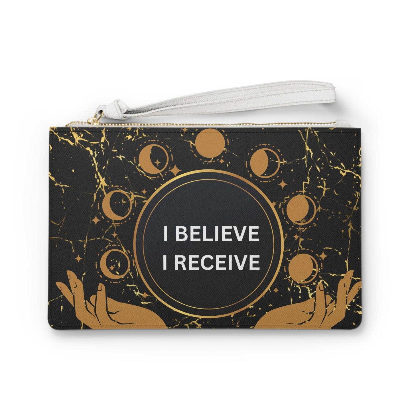 I Believe, I Receive Clutch - I Am Wealthy, I Am Worthy Wristlet - GV by Good Vibes